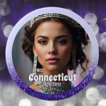 Paarse Haze Glitz Aangepaste Wedstrijd Knop Speld