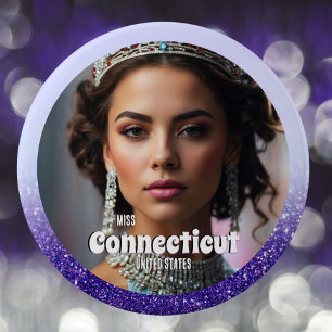 Paarse Haze Glitz Aangepaste Wedstrijd Knop Speld Ronde Button 6,0 Cm