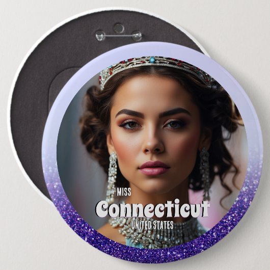 Paarse Haze Glitz Custom Pageant Button Pin (Voorkant /achterkant)