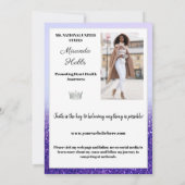 Paarse Haze Glitz Pageant Autograph Kaarten (Achterkant)