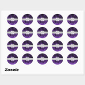Paarse Haze Monogram Bruiloft Sticker (Vel)