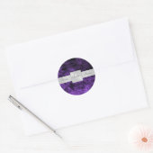 Paarse Haze Monogram Bruiloft Sticker (Envelop)