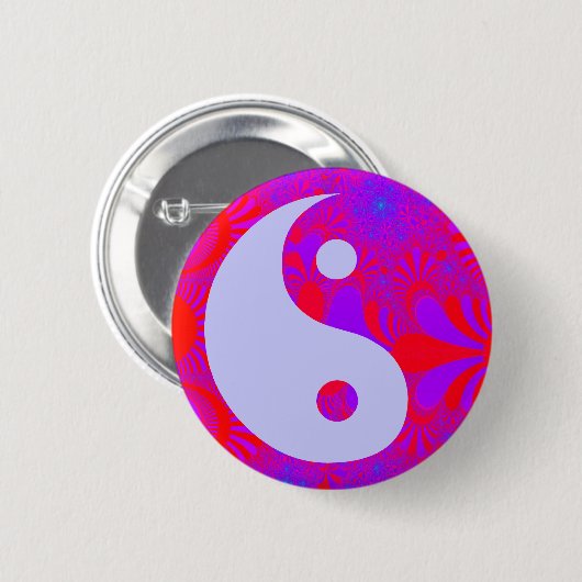 Paarse Haze Yin en Yang Ronde Button 5,7 Cm (Voorkant /achterkant)