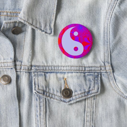 Paarse Haze Yin en Yang Ronde Button 5,7 Cm (In situ)