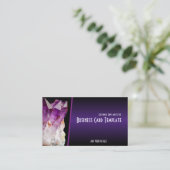 Paarse Healing Crystals Amethyst Visitekaartje (Staand voorkant)