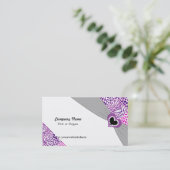 Paarse heart- en dierenwelzijnpatronen visitekaartje (Staand voorkant)