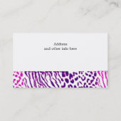 Paarse heart- en dierenwelzijnpatronen visitekaartje (Achterkant)