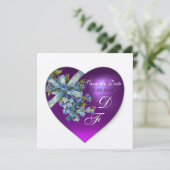 PAARSE HEART FORGET ME NIET MONOGRAM champagne Kaart (Staand voorkant)