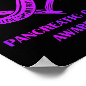 Paarse Heart Hope Love Faith Pancreatic Cancer Awa Poster (Hoek)