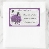 Paarse Heart Leaf Tree Weddenschappen Rechthoekige Sticker (Tas)