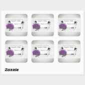 Paarse Heart Leaf Tree Weddenschappen Vierkante Sticker (Vel)