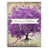 Paarse Heart Leaf Tree Wedding Planner Notitieboek (Voorkant)