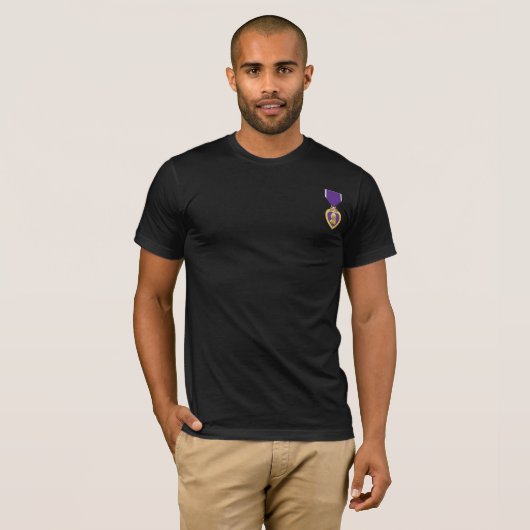 Paarse Heart & Militaire Uitreiking Veteraan Gift T-shirt (Voorkant volledig)