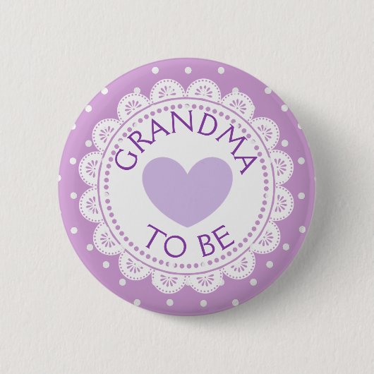 Paarse Heart Polka Dot Grandma om Button te worden (Voorkant)