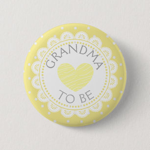 Paarse Heart Polka Dot Grandma om Button te worden