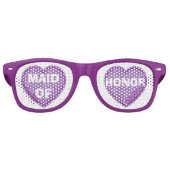 Paarse Hearts Maid of Honor Party Oogbril Retro Zonnebril (Voorkant)