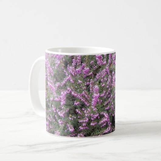  Paarse Heather Floral Koffiemok (Voorkant links)