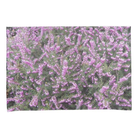 Paarse Heather Floral Kussensloop (Voorkant-Rechts)