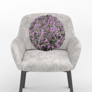  Paarse Heather Floral Rond Kussen