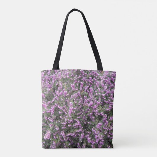  Paarse Heather Floral Tote Bag (Achterkant)