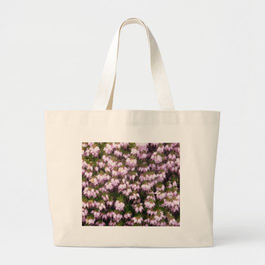Paarse Heather Flowers Grote Tote Bag (Voorkant)