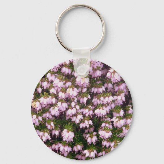 Paarse Heather Flowers Sleutelhanger (Voorkant)