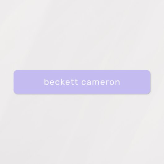 Paarse hechtende waterdichte naam labels (Design 1)