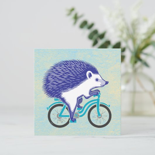 Paarse Hedegel Feestdagenkaart (Staand voorkant)