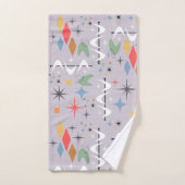 Paarse hedendaagse atoomlijnen en abstracte lijnen bad handdoek (Handdoek)