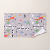 Paarse hedendaagse atoomlijnen en abstracte lijnen bad handdoek (Handdoek)