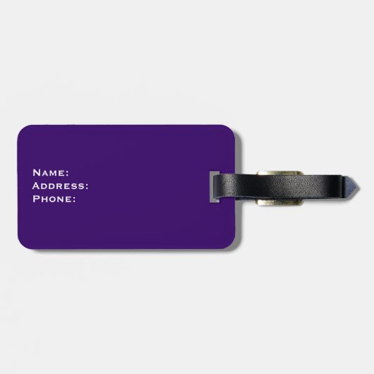 Paarse heer en mevrouw bagagelabel voor hem (Achterkant horizontaal)
