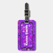 Paarse & Heet Roze Bagtag Bagagelabel (Voorkant verticaal)
