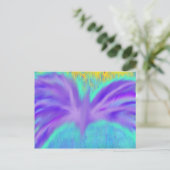 Paarse Heilige Geest Dove Christelijke moderne kun Briefkaart (Staand voorkant)