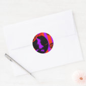 Paarse heks 03 Halloween ronde Sticker (Envelop)