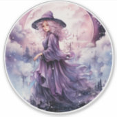 Paarse heks [4] sticker (Voorkant)