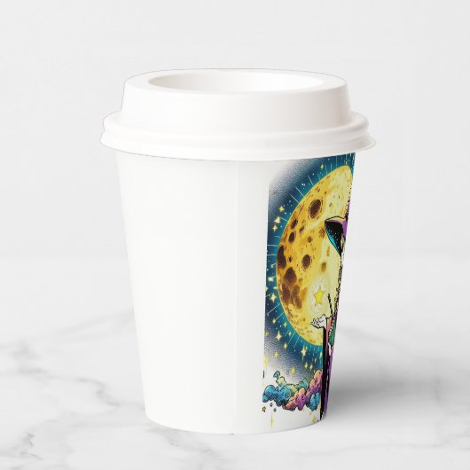 Paarse heks biedt ster- papieren koffiekopje papieren bekers (Rechts)