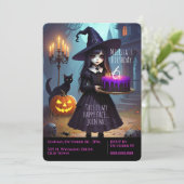 Paarse heks, griezelige Schattigee griezelige verj Kaart (Staand voorkant)