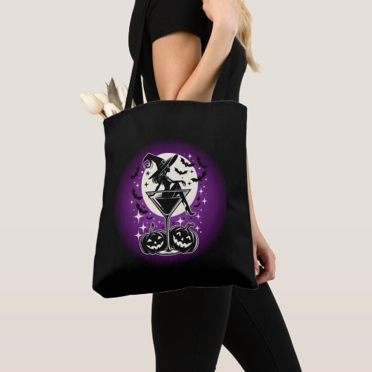 Paarse Heks Martini Tote Bag (Dichtbij)