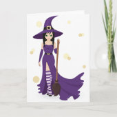 Paarse heks met bezem kaart (Voorkant)