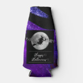 Paarse heks silhouet halloween flesjeskoeler (Voorkant)