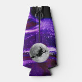 Paarse heks silhouet halloween flesjeskoeler (Achterkant)