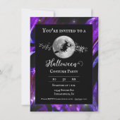 Paarse heks silhouet Halloween kostuumfeest Kaart (Voorkant)