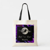 Paarse heks silhouet halloween Trick or treat Tote Bag (Achterkant)
