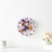 Paarse Heksen Halloween Wandklok (Huis)