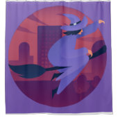 Paarse heksengordijn douchegordijn (Voorkant)