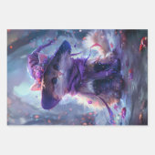 Paarse heksenkatten decoupage inpakpapier vel (Voorkant 3)