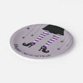 Paarse heksenpoten en spinnen blij Halloween Papieren Bordje (Gekanteld)