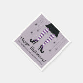 Paarse heksenpoten en spinnen blij Halloween Servet (Hoek)