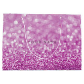 Paarse, heldere, witte glitter voor cadeautas (Achterkant)