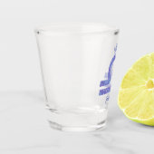 Paarse hematologische gebarentaal Gepersonaliseer Shot Glas (Links)